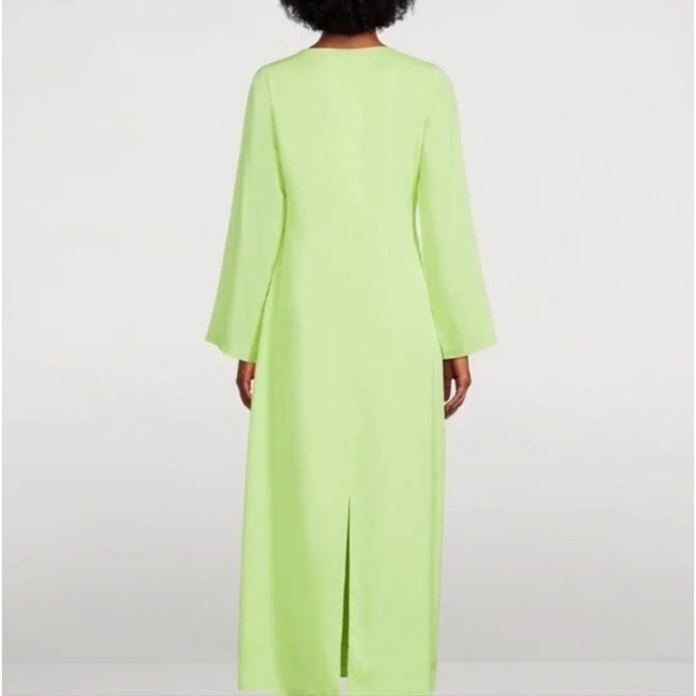 MARA HOFFMAN Naliyah V-Neck Maxi Dress Chartreuse Neon Green Bell Sleeve Size 16 - Picture 2 of 11
